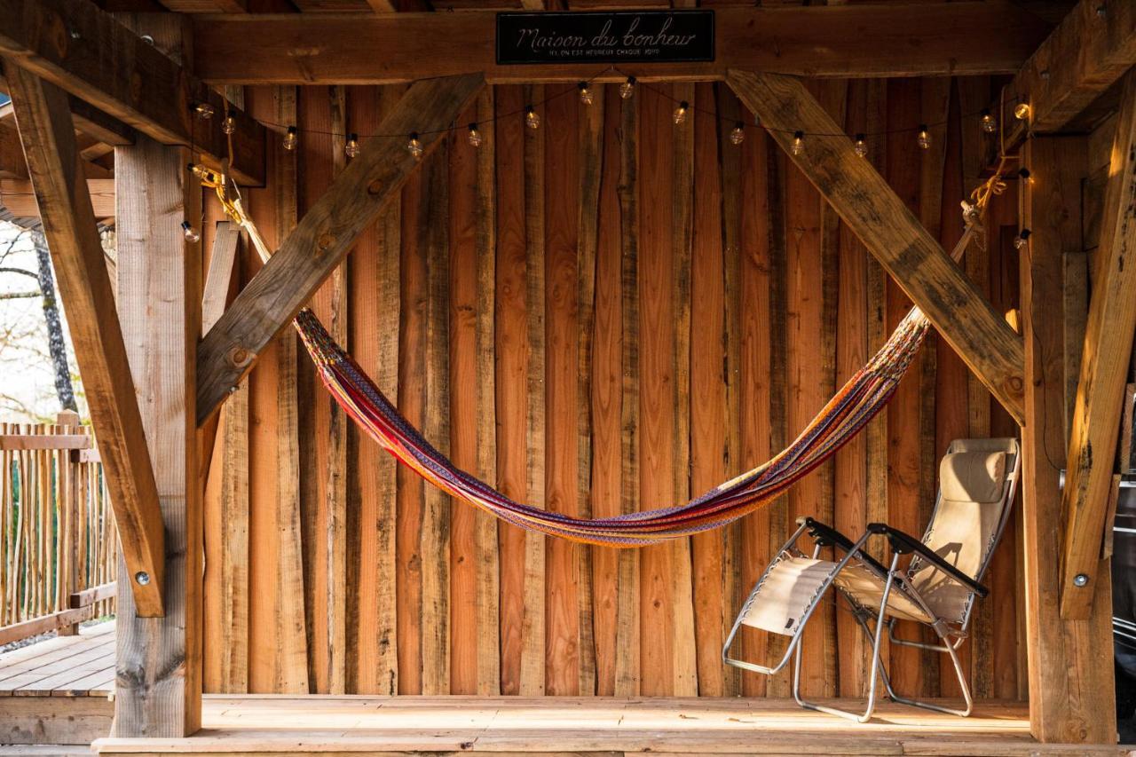 Charmante Cabane Dans Les Arbres Avec Jacuzzi Et Sauna Boismorand Esterno foto
