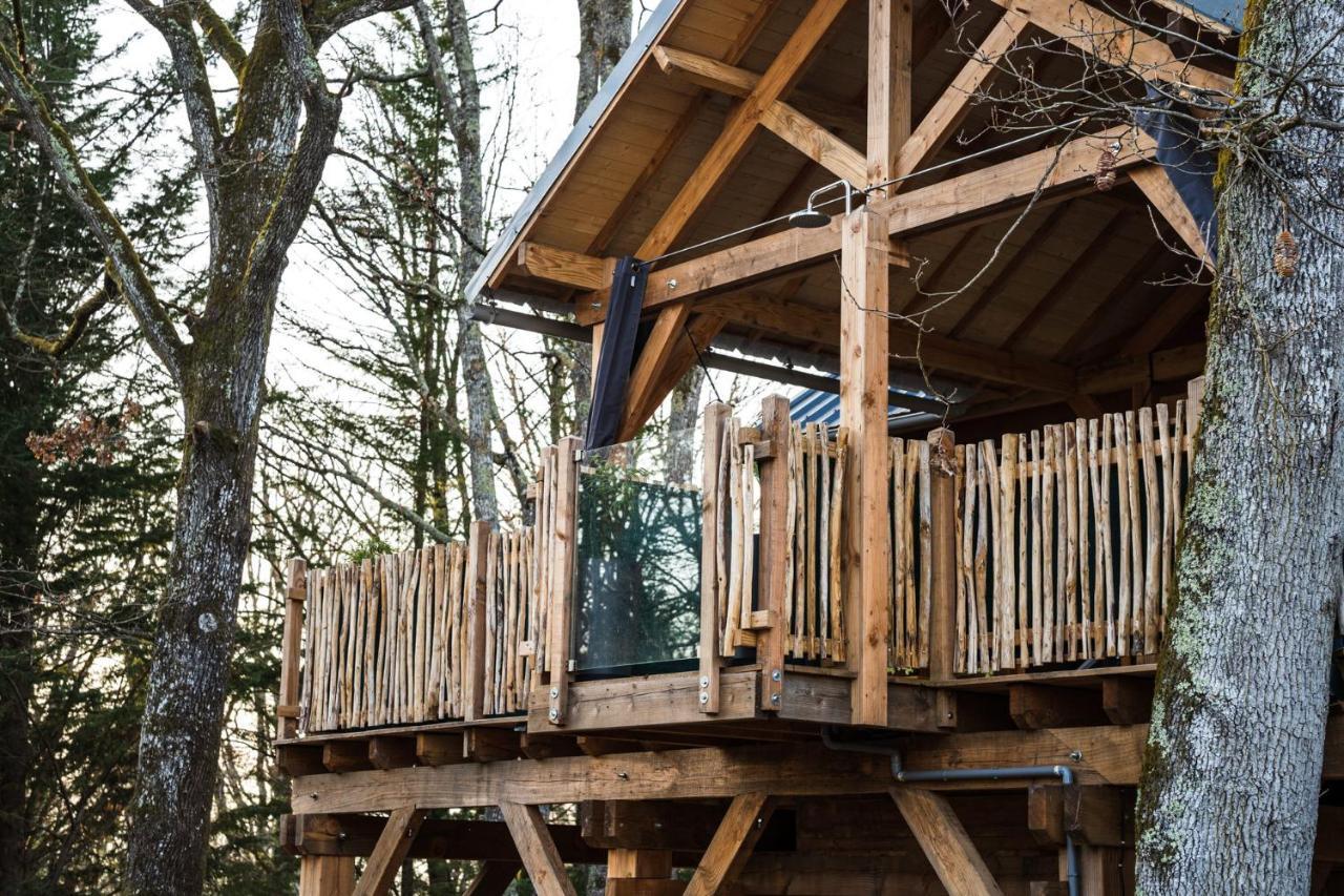 Charmante Cabane Dans Les Arbres Avec Jacuzzi Et Sauna Boismorand Esterno foto